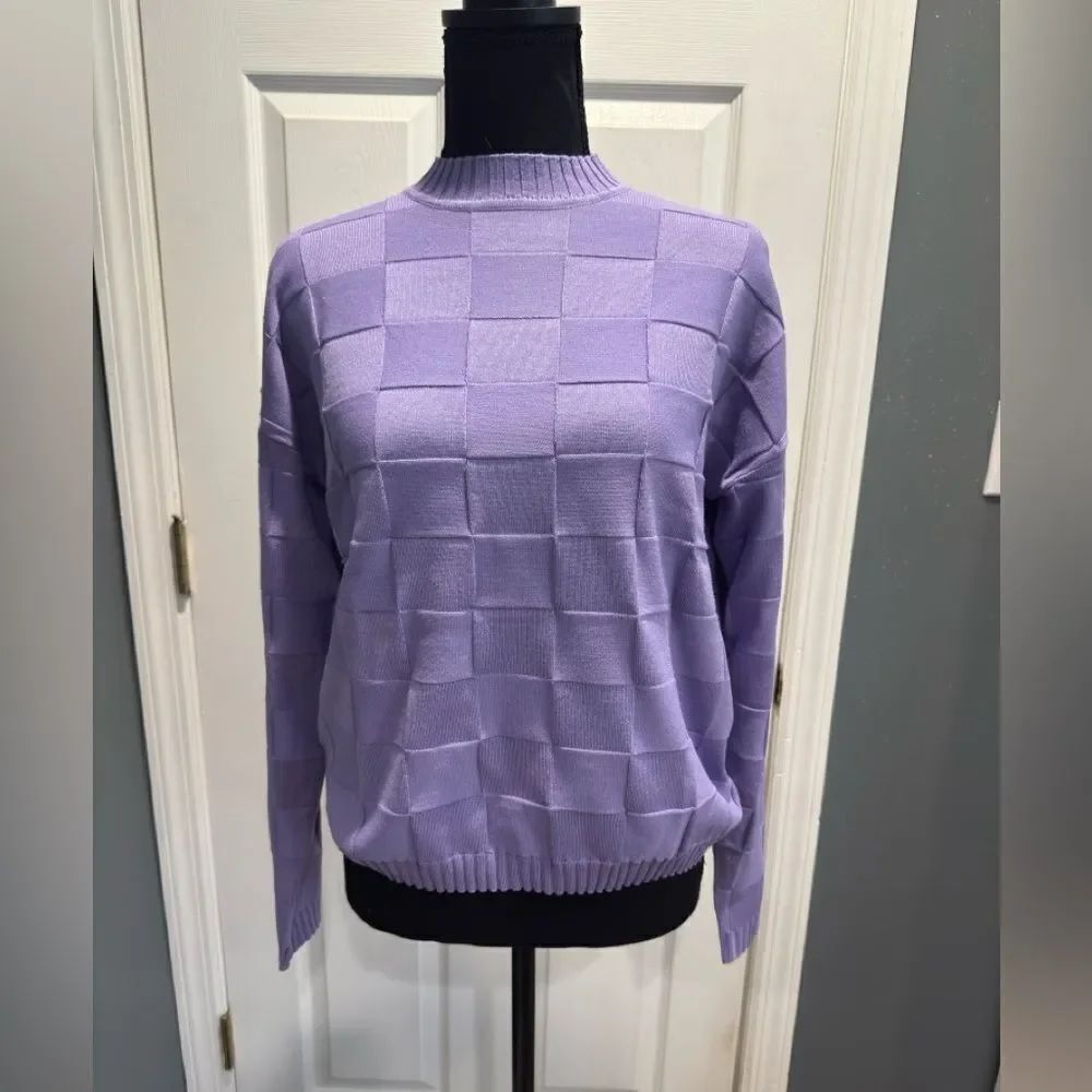 Lilac Square Knit Oversized Sweater in US size small